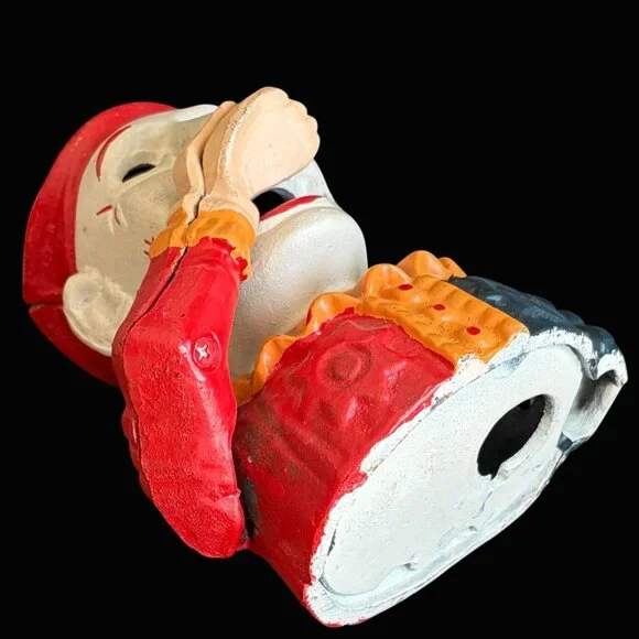 Vintage Cast Iron Clown Coin Bank Humpty Dumpty Circus Mechanical Creepy Horror - Picture 6 of 6